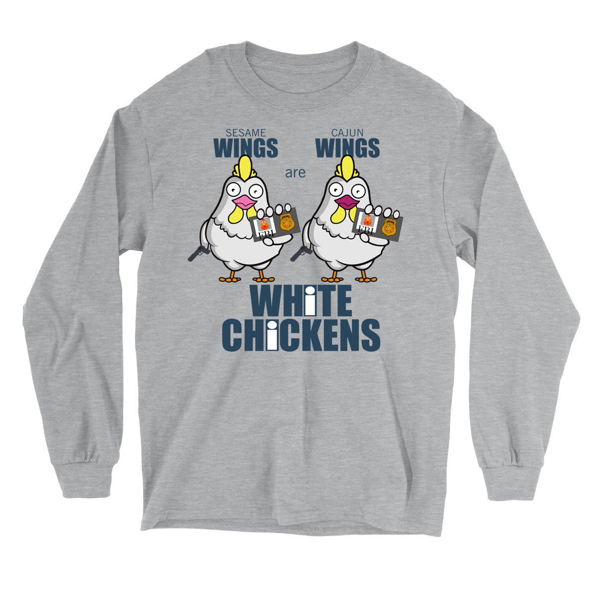 Movie The Food - White Chickens Longsleeve T-Shirt - Sport Grey