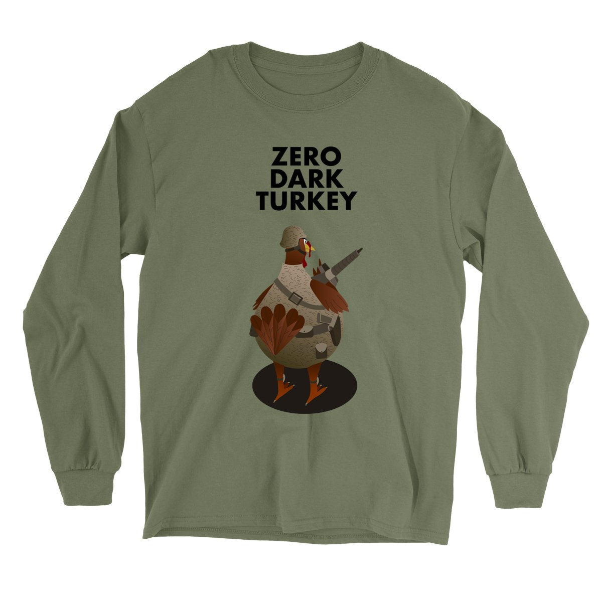 Movie The Food - Zero Dark Turkey Longsleeve T-Shirt - Military Green