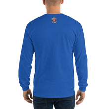 Load image into Gallery viewer, Movie The Food - All Hotdogs Go To Heaven Longsleeve T-Shirt - Royal - Model Back