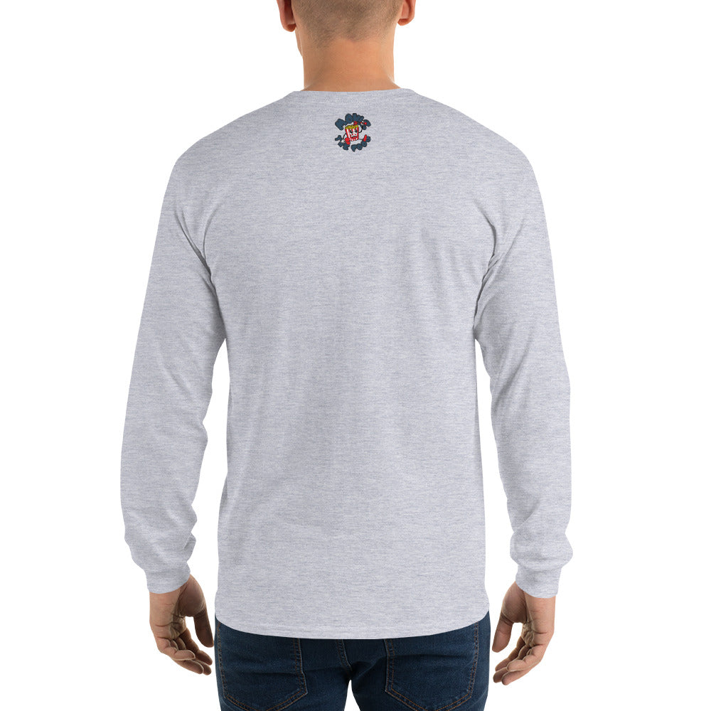 Movie The Food - White Chickens Longsleeve T-Shirt - Sport Grey - Model Back