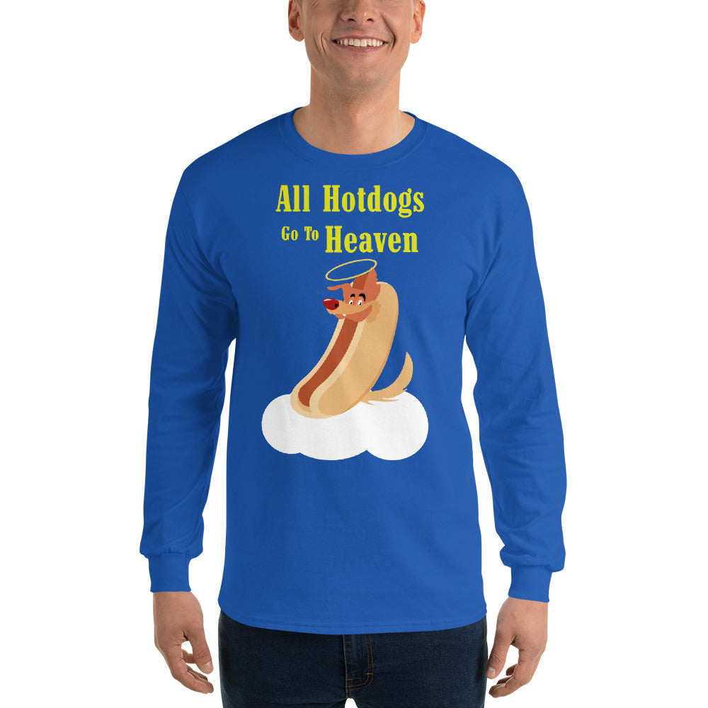 Movie The Food - All Hotdogs Go To Heaven Longsleeve T-Shirt - Royal - Model Front