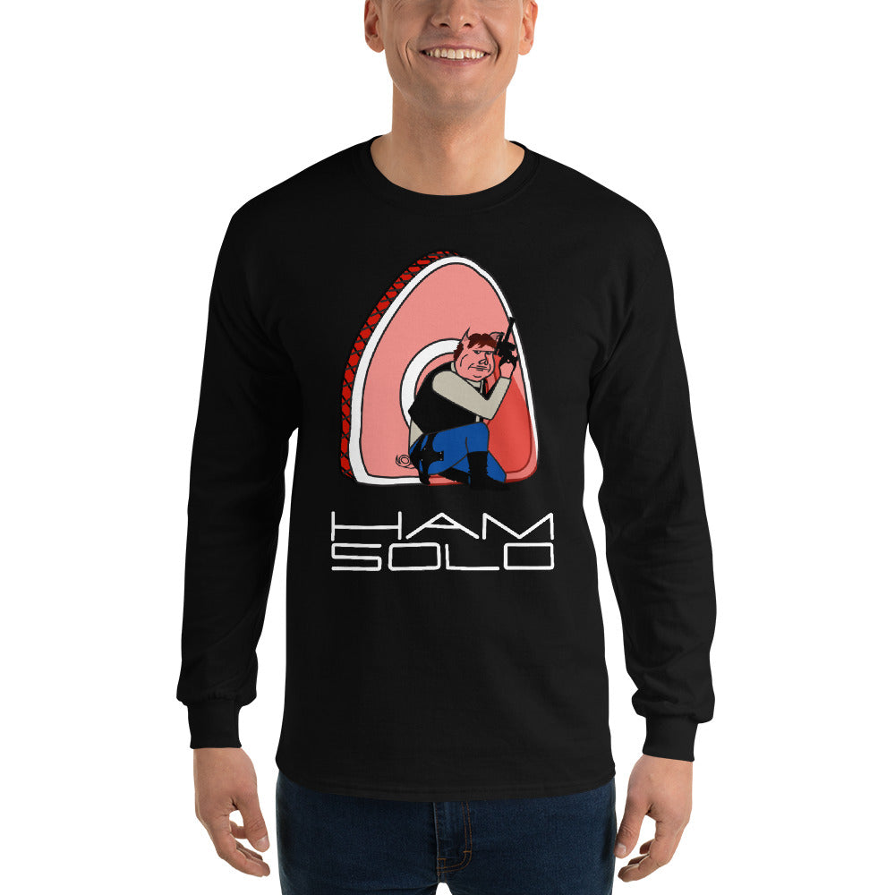 Movie The Food - Ham Solo Longsleeve T-Shirt - Black - Model Front