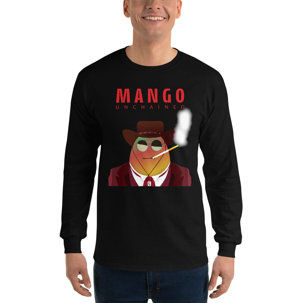 Movie The Food - Mango Unchained Long Sleeve T-Shirt - Black - Model Front