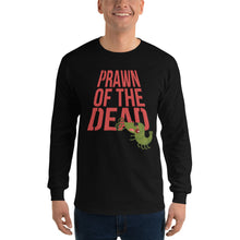 Load image into Gallery viewer, Movie The Food - Prawn Of The Dead Longsleeve T-Shirt - Black - Model Front