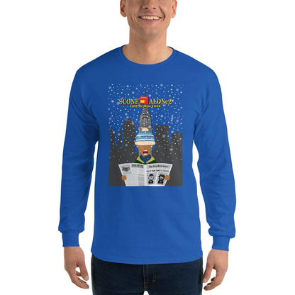 Movie The Food - Scone Alone 2 Long Sleeve T-Shirt - Royal - Model Front