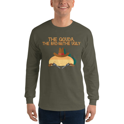 Movie The Food - The Gouda, The Bad, The Ugly Longsleeve T-Shirt - Military Green - Model Front