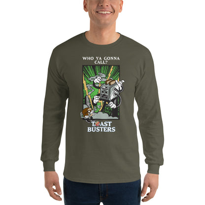 Movie The Food - Toastbusters Longsleeve T-Shirt - Military Green - Model Front