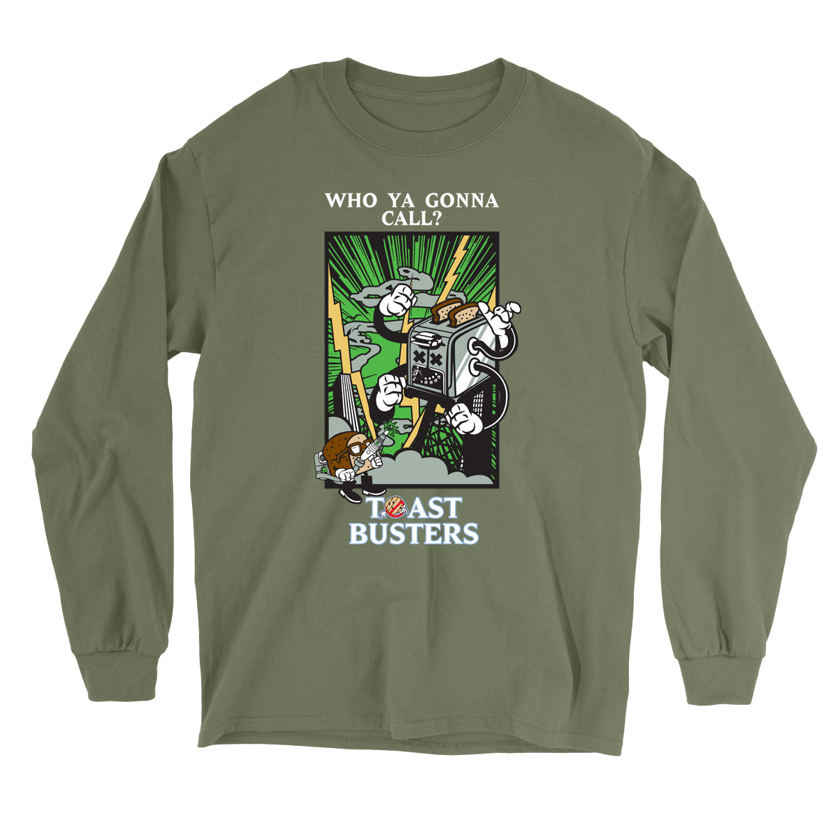 Movie The Food - Toastbusters Longsleeve T-Shirt - Military Green