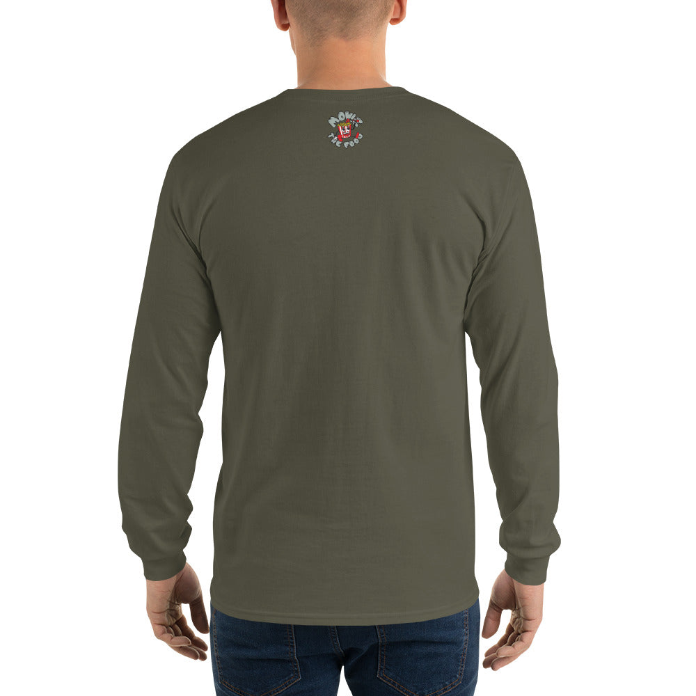Movie The Food - Creature From The Black Macaroon Longsleeve T-Shirt - Military Green - Model Back