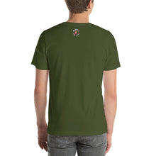 Load image into Gallery viewer, Movie The Food - Creature From The Black Macaroon T-Shirt - Olive - Model Back