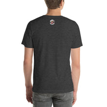 Load image into Gallery viewer, Movie The Food - Round Logo T-Shirt - Dark Grey Heather - Model Back
