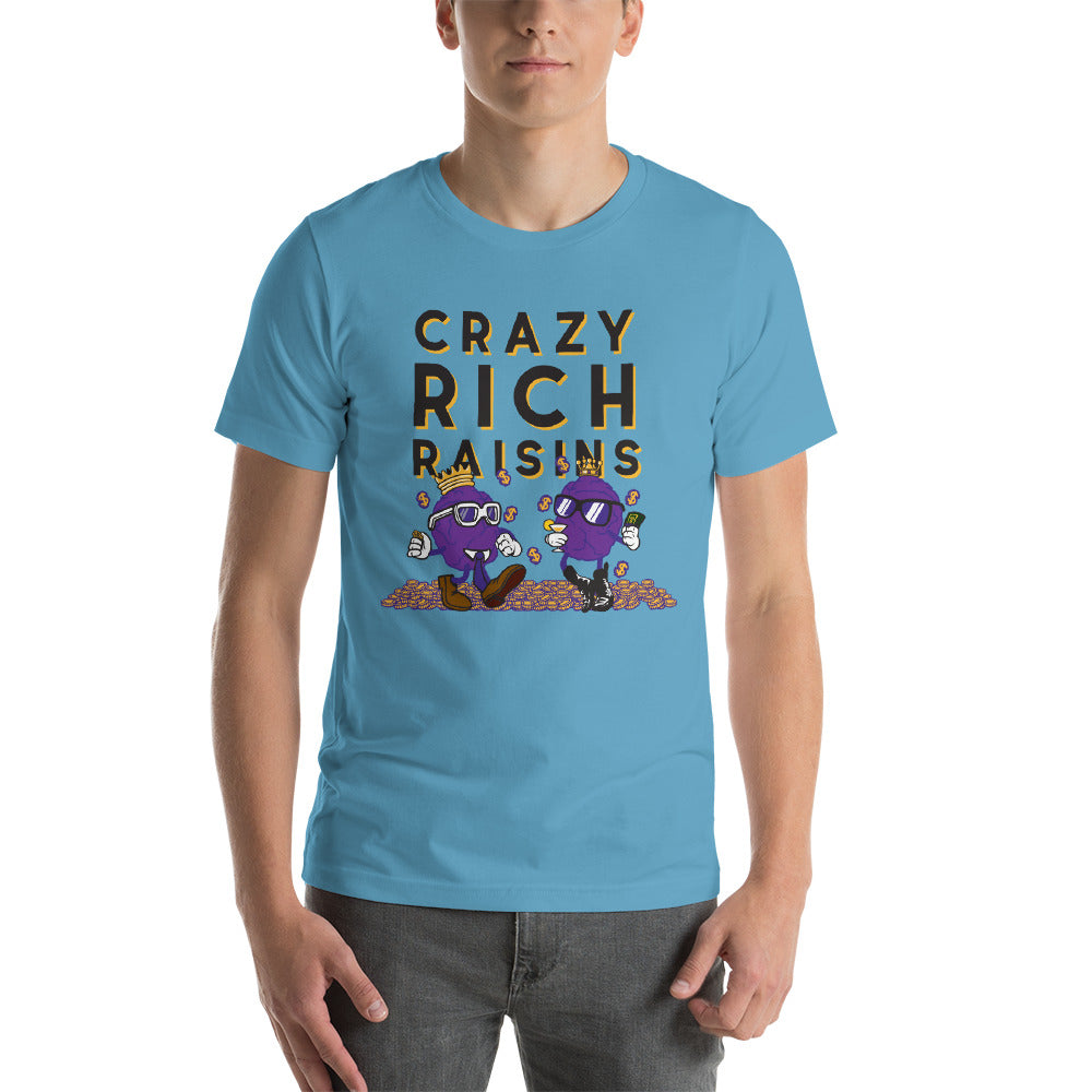 Movie The Food - Crazy Rich Raisins T-Shirt - Ocean Blue - Model Front