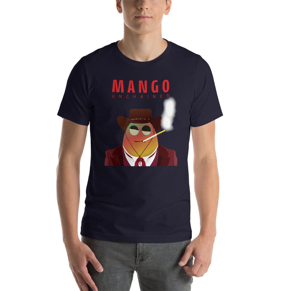 Movie The Food - Mango Unchained T-Shirt - Navy - Model Front