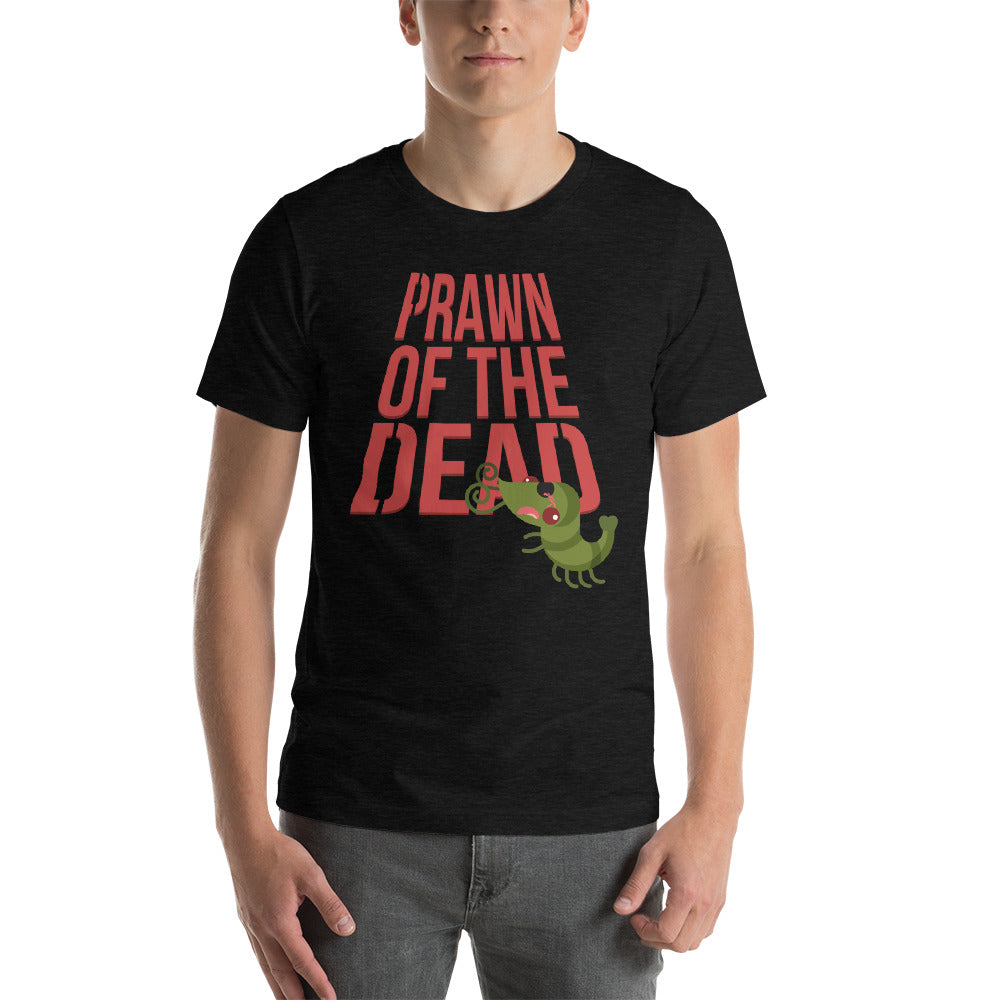Movie The Food - Prawn Of The Dead T-Shirt- Black Heather - Model Front