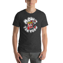 Load image into Gallery viewer, Movie The Food - Round Logo T-Shirt - Dark Grey Heather - Model Front