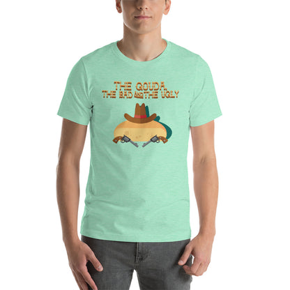 Movie The Food - The Gouda, The Bad, The Ugly T-Shirt - Heather Mint - Model Front