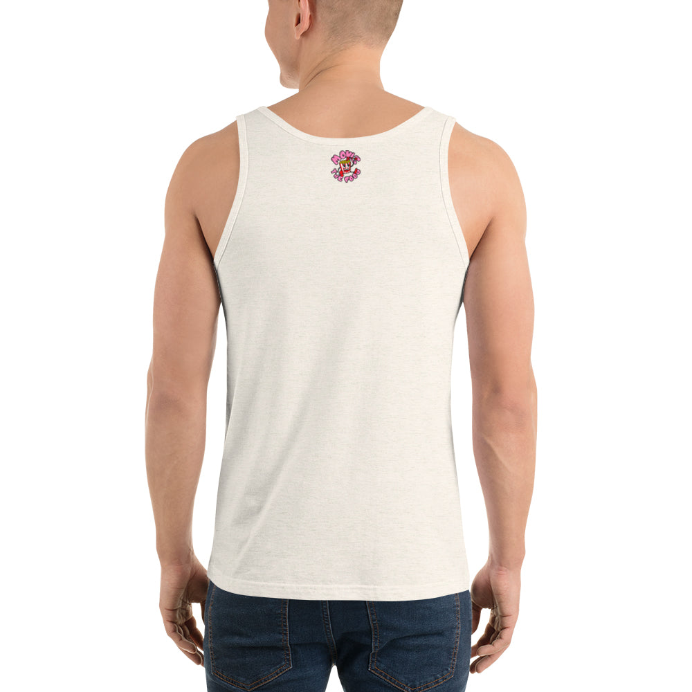 Movie The Food - The People Beneath The Eclairs Tank Top - Oatmeal Triblend - Model Back