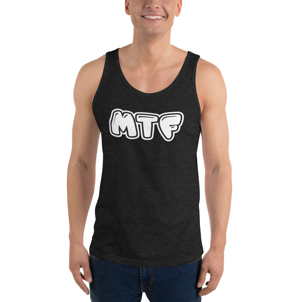 Movie The Food - MTF Logo Tank Top - Charcoal-black Triblend - Model Front