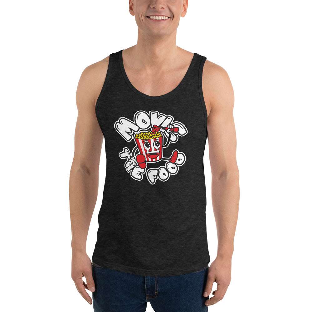 Movie The Food - Round Logo Tank Top - Charcoal-black Triblend - Model Front
