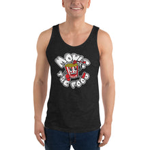 Load image into Gallery viewer, Movie The Food - Round Logo Tank Top - Charcoal-black Triblend - Model Front