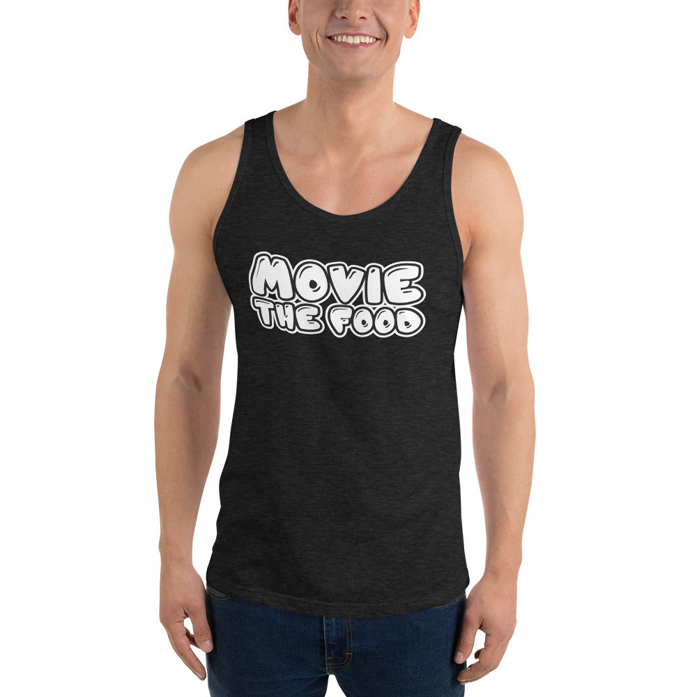 Movie The Food - Text Logo Tank Top - Charcoal-black Triblend - Model Front