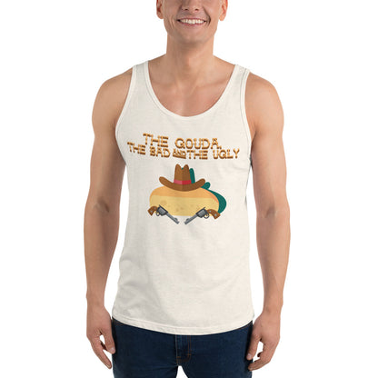 Movie The Food - The Gouda, The Bad, The Ugly Tank Top - Oatmeal Triblend - Model Front