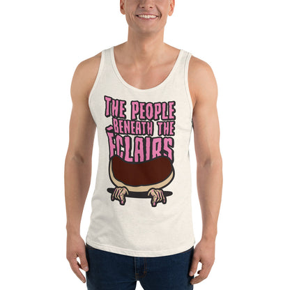 Movie The Food - The People Beneath The Eclairs Tank Top - Oatmeal Triblend - Model Front