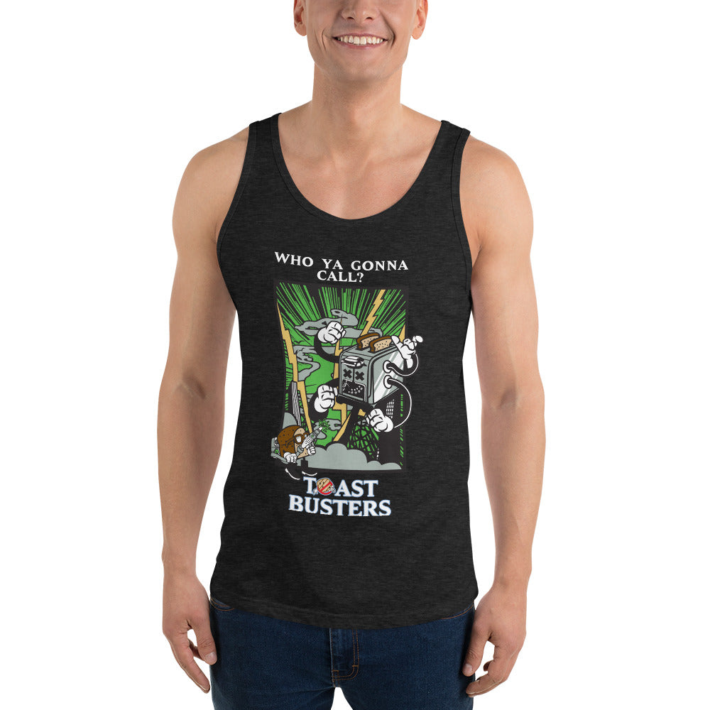 Movie The Food - Toastbusters Tank Top - Charcoal-black Triblend - Model Front
