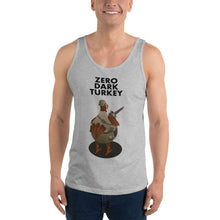 Load image into Gallery viewer, Movie The Food - Zero Dark Turkey Tank Top - Athletic Heather - Model Front