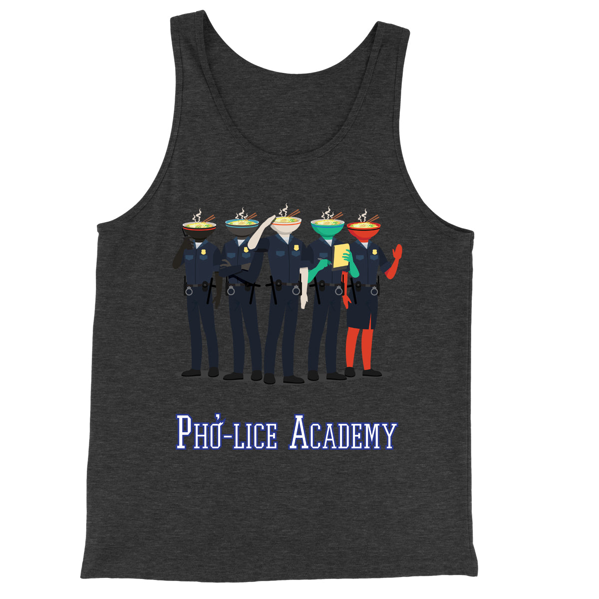 Movie The Food - Pho-lice Academy Tank Top - Charcoal-black Triblend