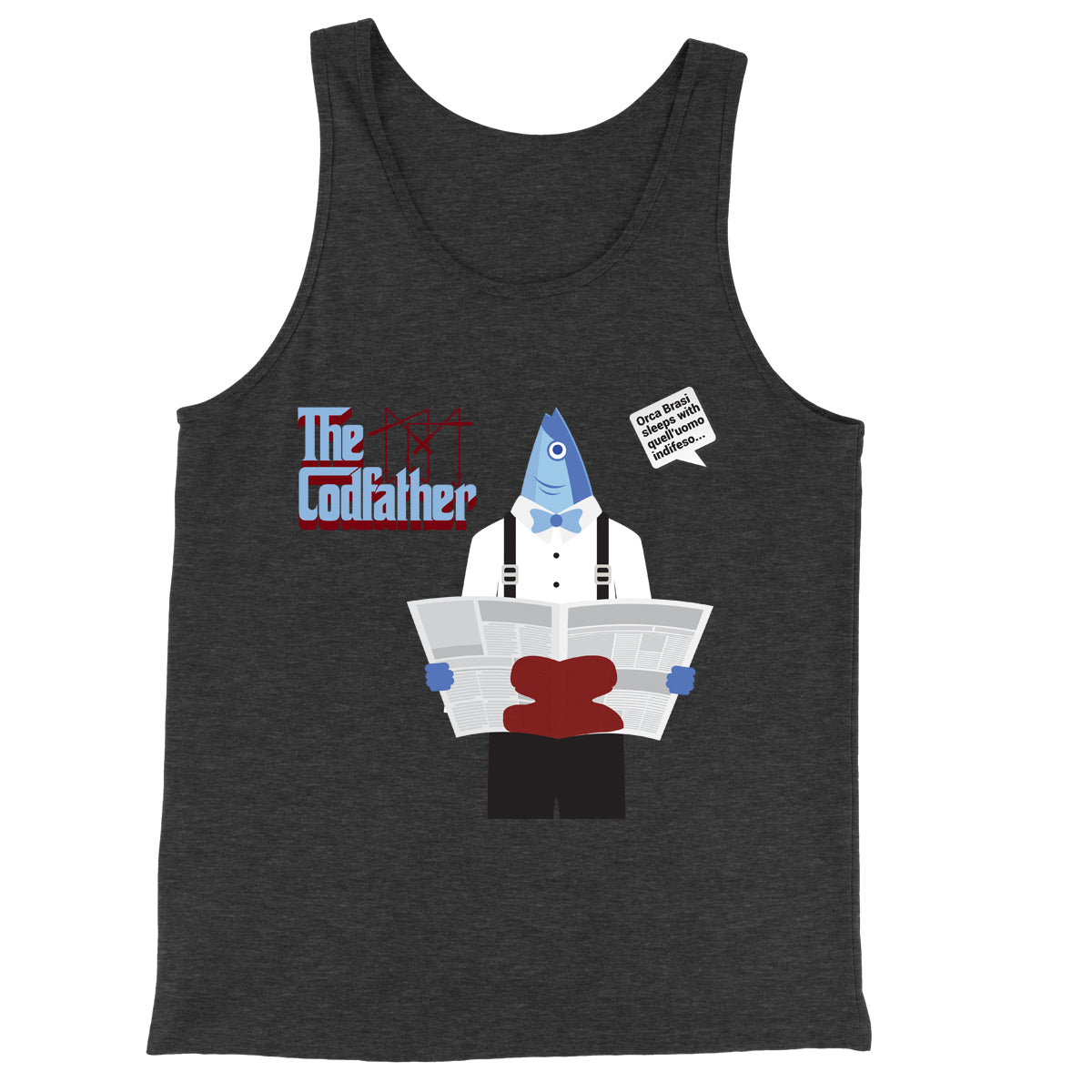 Movie The Food - The Codfather Tank Top - Charcoal-black Triblend