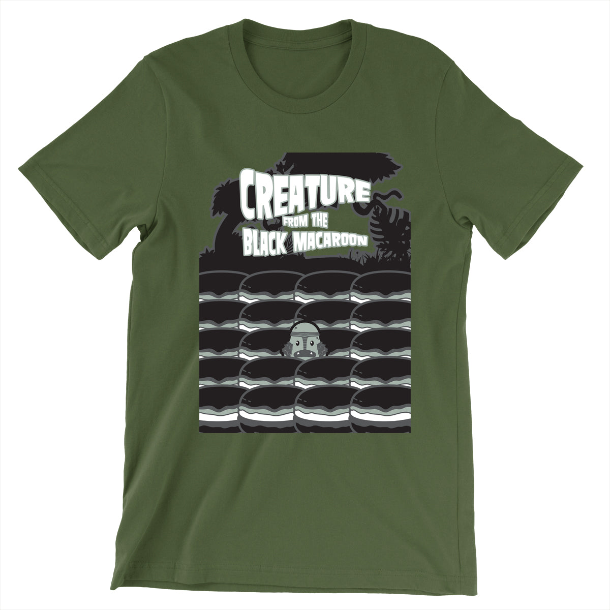 Movie The Food - Creature From The Black Macaroon T-Shirt - Olive