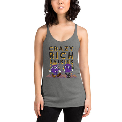 Movie The Food - Crazy Rich Raisins Women's Racerback Tank Top - Premium Heather - Model Front