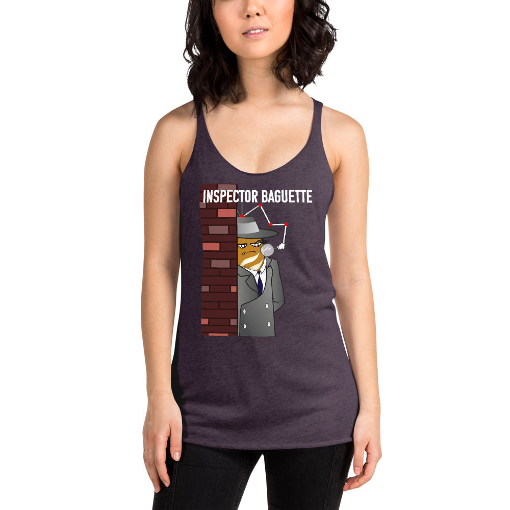 Movie The Food - Inspector Baguette Women's Racerback Tank Top - Vintage Purple - Model Front