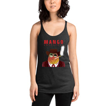 Load image into Gallery viewer, Movie The Food - Mango Unchained Women&#39;s Racerback Tank Top - Vintage Black - Model Front
