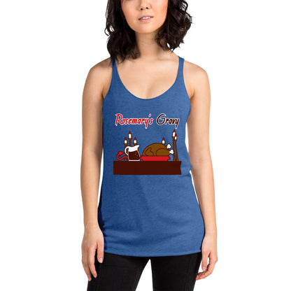 Movie The Food - Rosemary's Gravy Women's Racerback Tank Top - Vintage Royal - Model Front