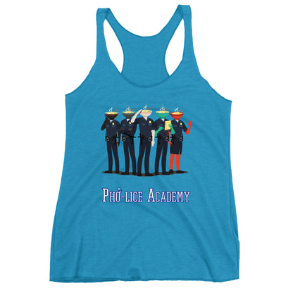 Movie The Food - Pho-lice Academy Women's Racerback Tank Top- Vintage Turquoise
