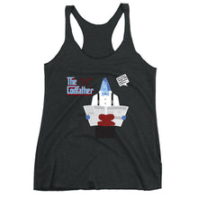 Load image into Gallery viewer, Movie The Food - The Codfather Women&#39;s Racerback Tank Top - Vintage Black