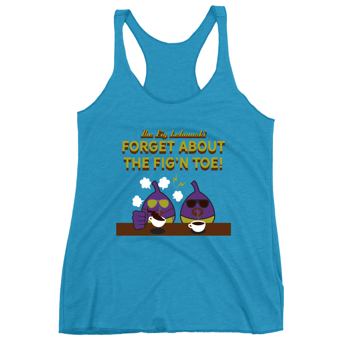 Movie The Food - The Fig Lebowski Women's Racerback Tank Top - Vintage Turquoise