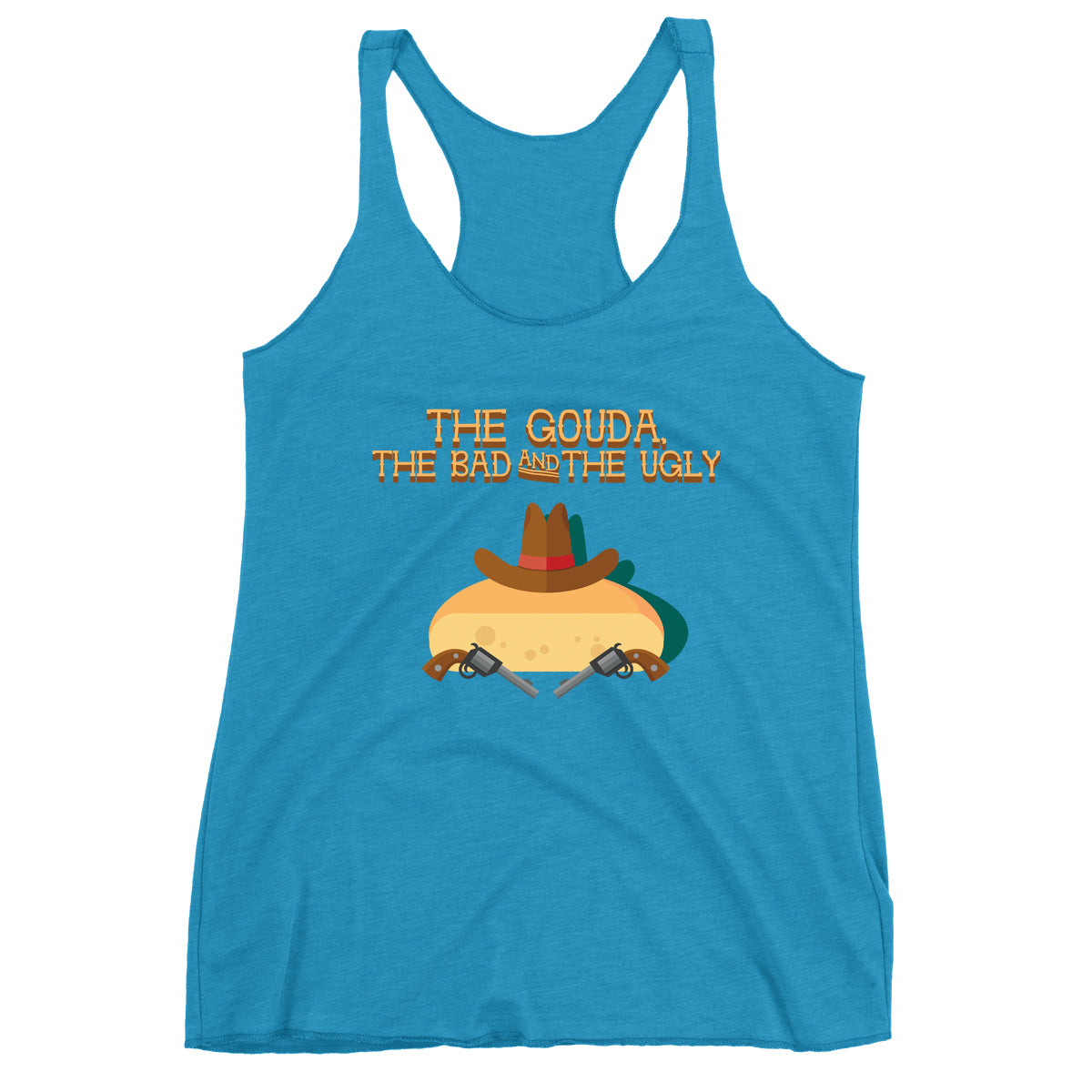 Movie The Food - The Gouda, The Bad, The Ugly Women's Racerback Tank Top - Vintage Turquoise