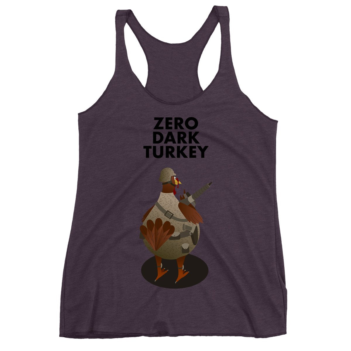 Movie The Food - Zero Dark Turkey Women's Racerback Tank Top - Vintage Purple