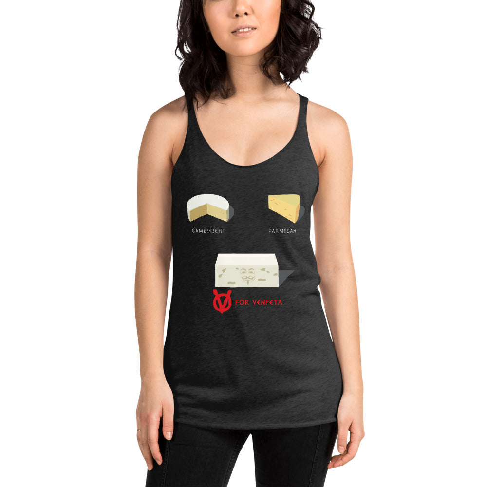 Movie The Food - V For Venfeta Women's Racerback Tank Top - Vintage Black - Model Front